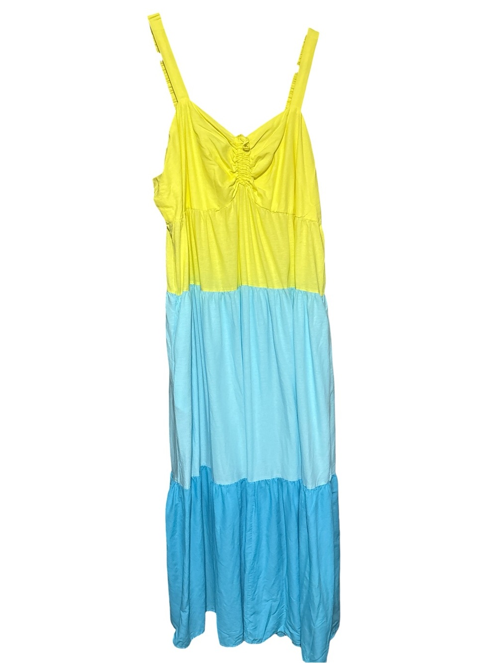Terra & Sky Colorblock Tiered Maxi Dress - Picture 2 of 4